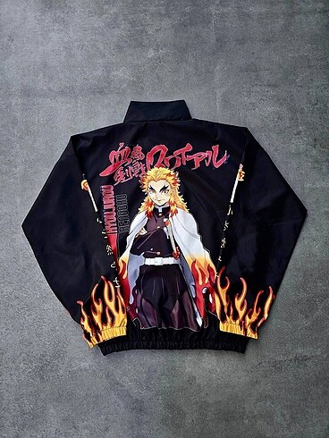 l/xl Beden Kyojuro Rengoku Dijital Baskı Ceket