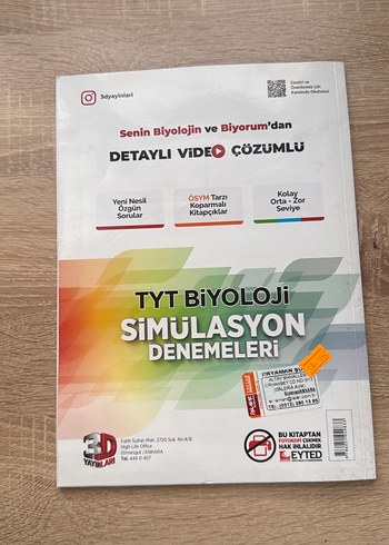  TYT Biyoloji Simülasyon Denemeleri 48 Adet