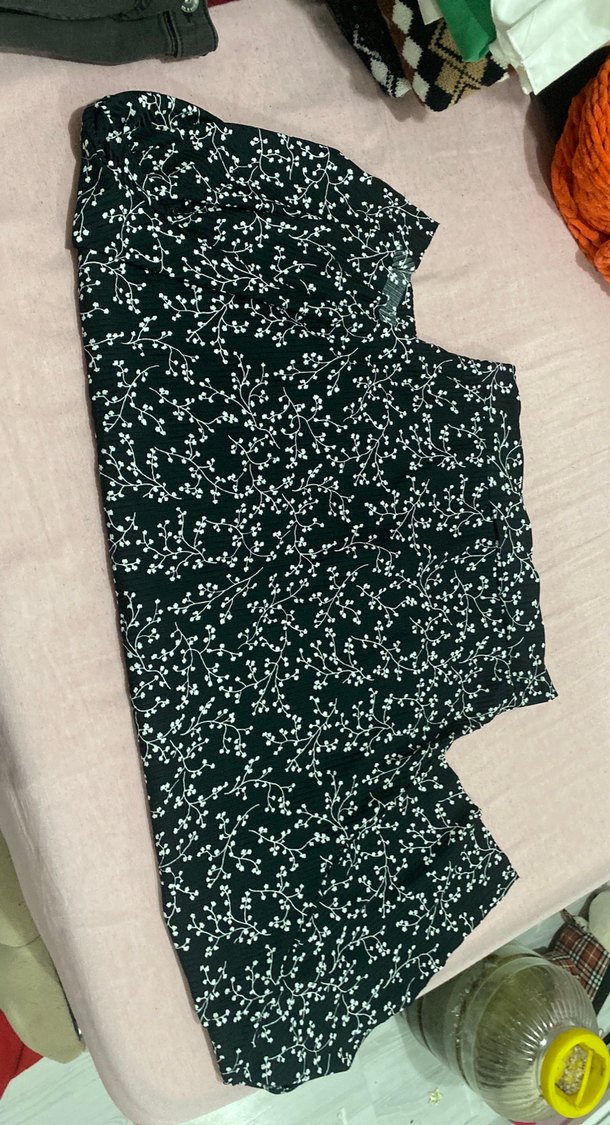 Nakışlı Fırfırlı Uzun Hamile Eteği - Görsel 2