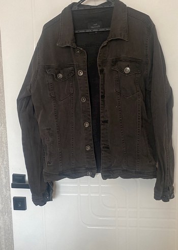 Düğmeli Kahverengi Kadın Denim Ceket