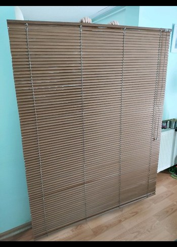 Bej Renkli Çizgili Jaluzi Perde - Görsel 2