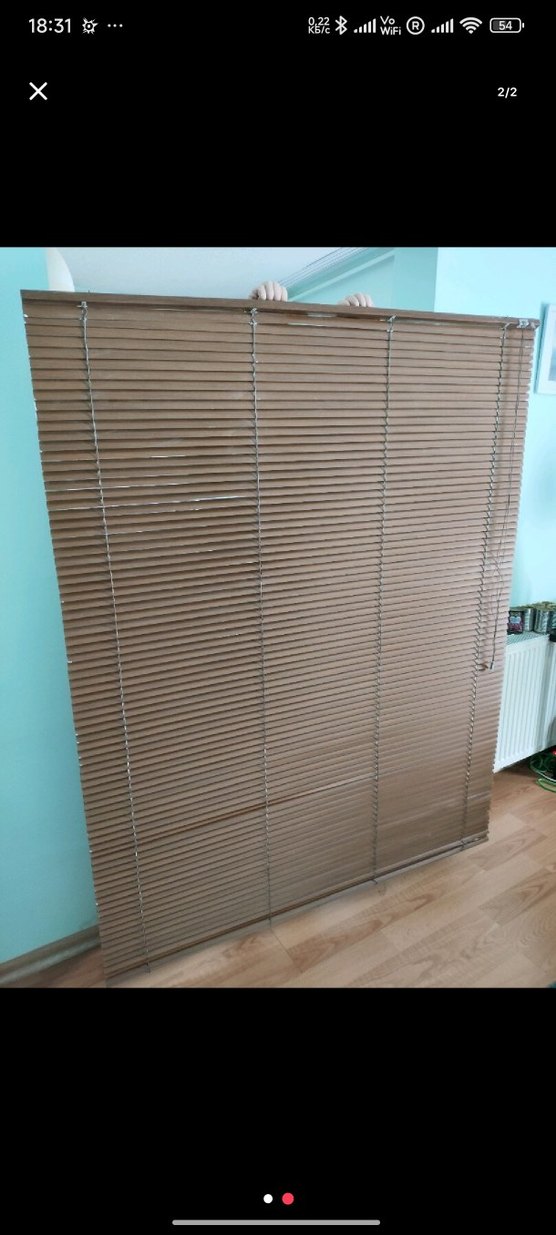 Bej Renkli Çizgili Jaluzi Perde - Görsel 2