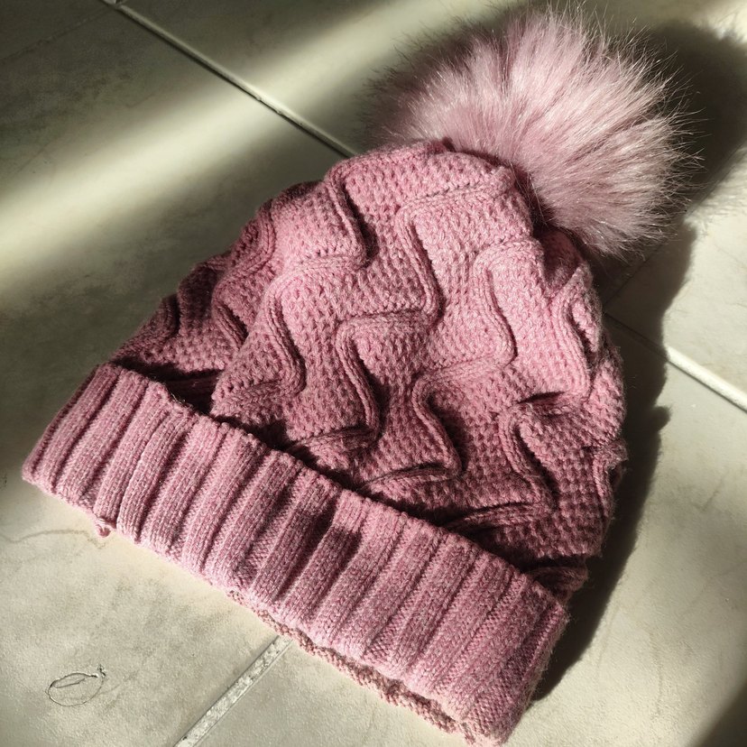 Pembe Örgü Ponponlu Kadın Bere - Görsel 3