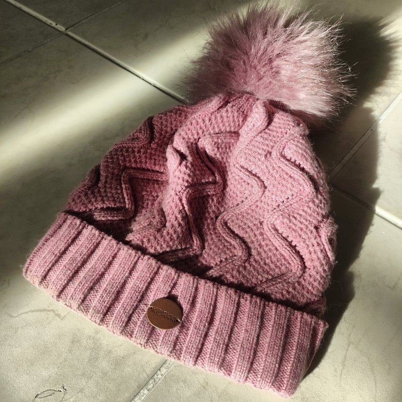 Pembe Örgü Ponponlu Kadın Bere - Görsel 2