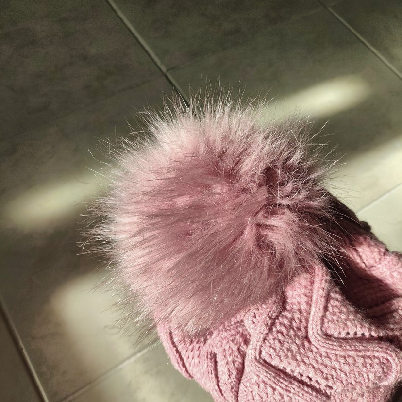 Pembe Örgü Ponponlu Kadın Bere - Görsel 5