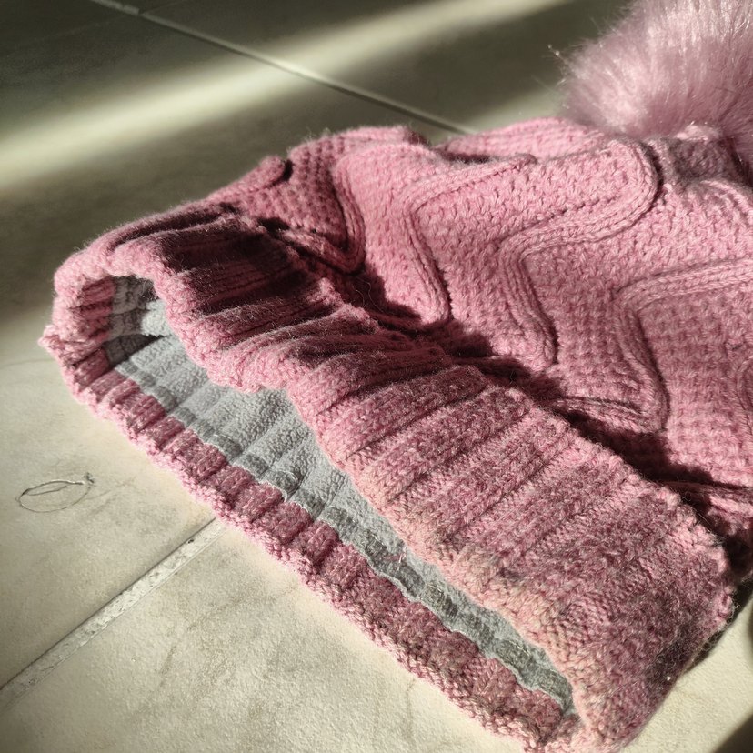 Pembe Örgü Ponponlu Kadın Bere - Görsel 4