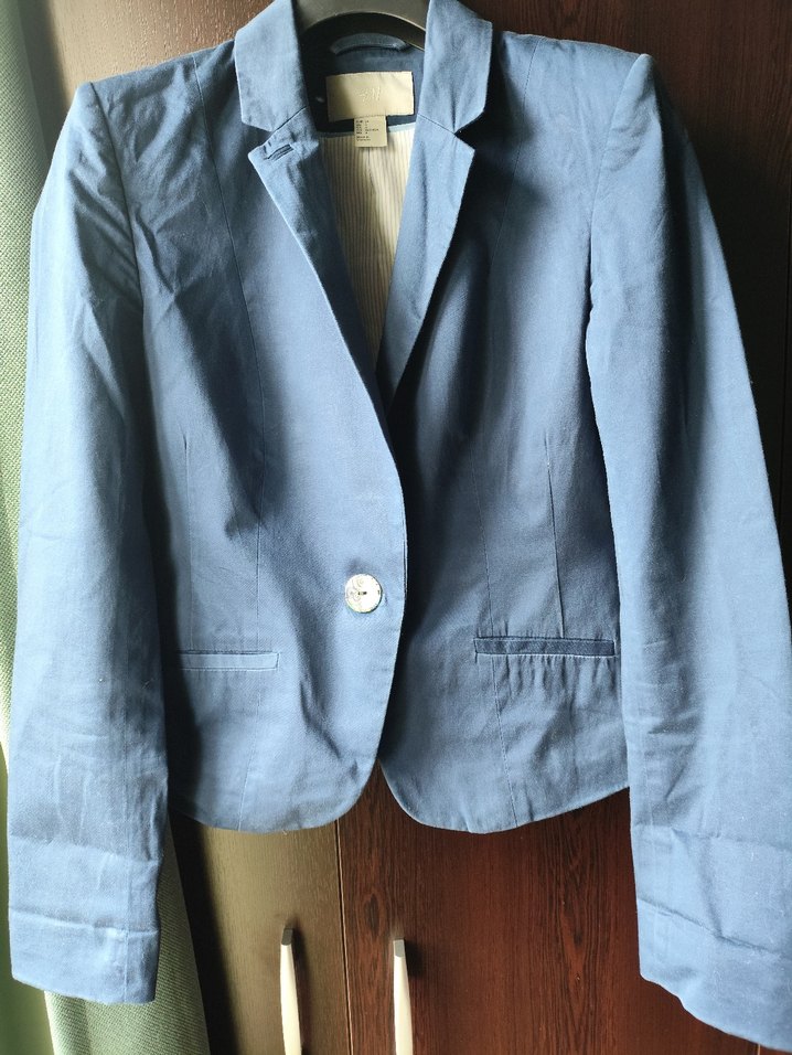 H&M Mavi Tek Düğmeli Blazer Ceket — görsel 2/8