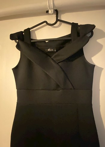 Siyah Mini V Yaka yılbaşı partiy Kokteyl Elbisesi - Görsel 4