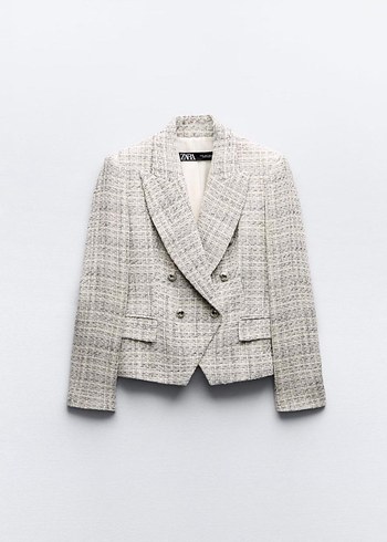 Zara Bej Düğmeli Kadın Midi Blazer Ceket - Görsel 2