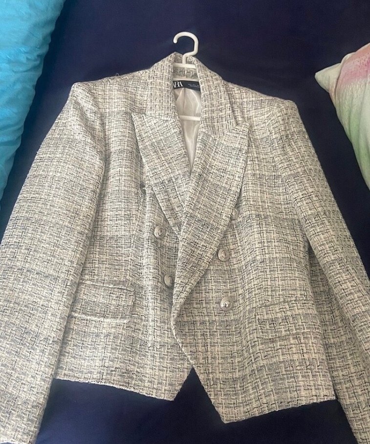 Zara Bej Düğmeli Kadın Midi Blazer Ceket - Görsel 4