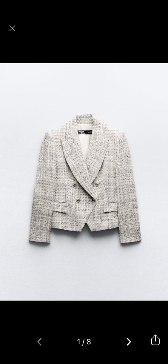 Zara Bej Düğmeli Kadın Midi Blazer Ceket - Görsel 2