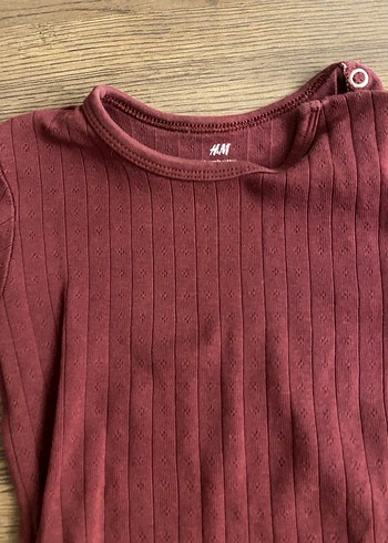 Hm Bordo Uzun Kollu Bebek Body - Görsel 5