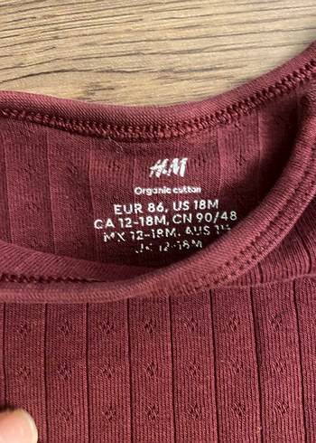 Hm Bordo Uzun Kollu Bebek Body - Görsel 2