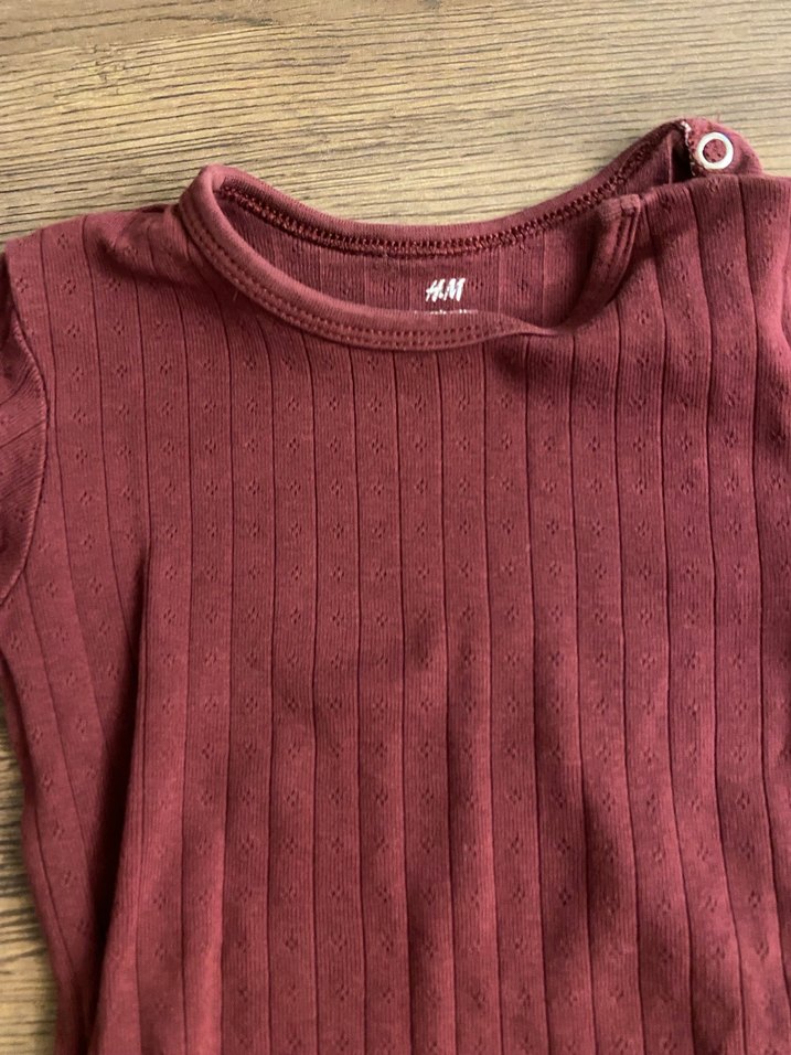 Hm Bordo Uzun Kollu Bebek Body - Görsel 5