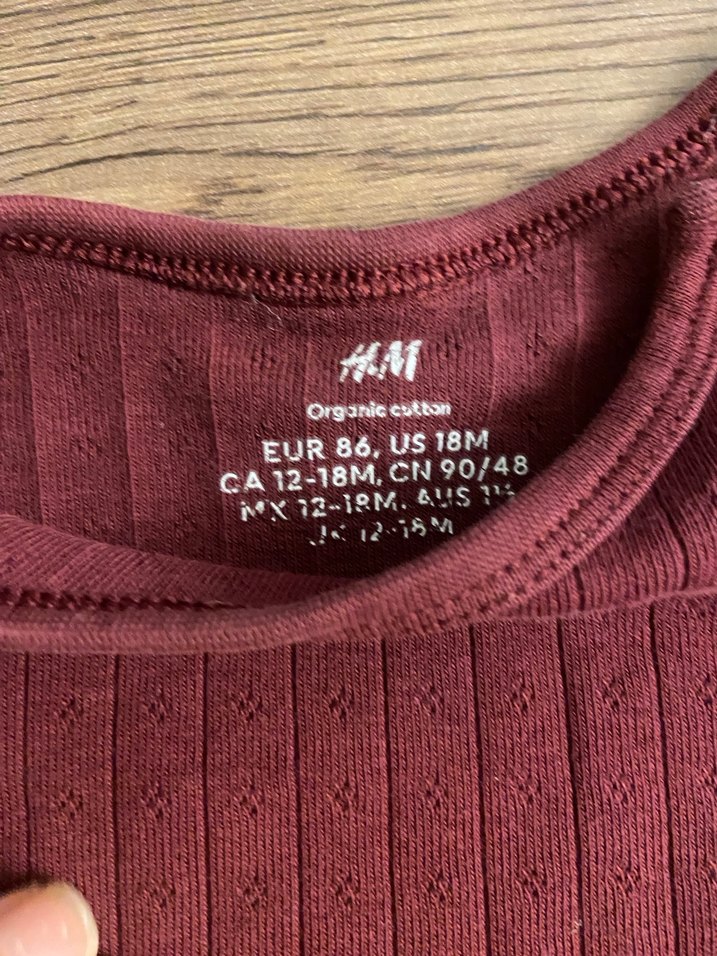 Hm Bordo Uzun Kollu Bebek Body - Görsel 2