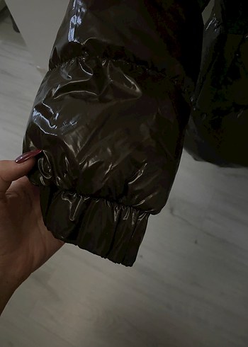 Kahverengi Deri Kadın Kışlık Mont - Görsel 3