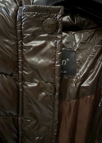 Kahverengi Deri Kadın Kışlık Mont - Görsel 4