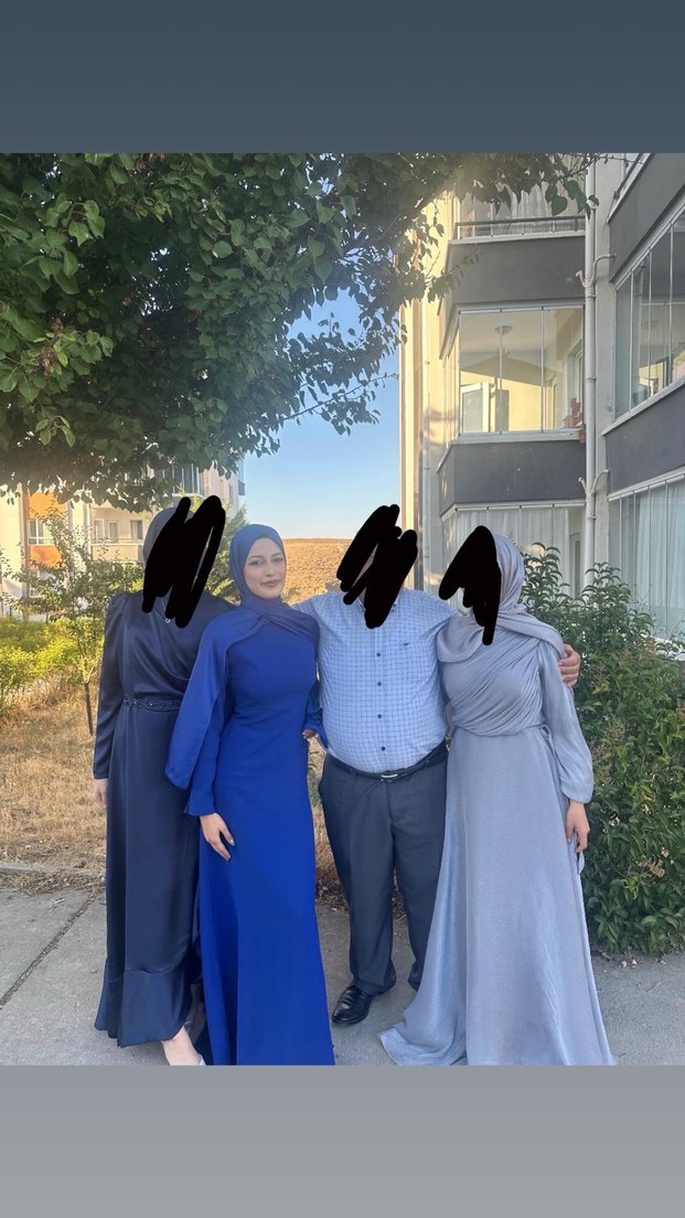 Saks mavisi incili tesettür abiye 36 beden - Görsel 2