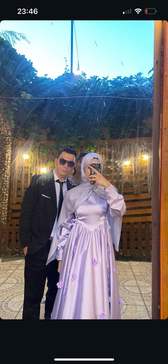 Uzun Bohem Uzun Kollu Bağlama Desenl saten abiye - Görsel 2