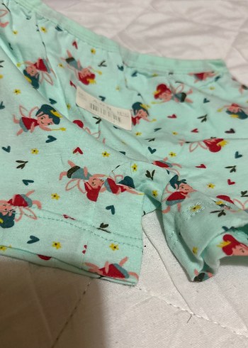 Turkuaz Baskılı Pamuklu Kız Şortu - Görsel 2