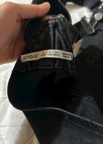 Kadın Siyah Denim Kısa Askılı Tulum - Görsel 3