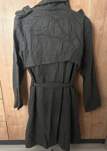 Gri Uzun Keten Kabanı - Görsel 3