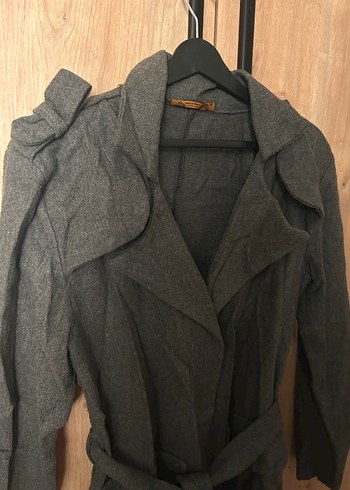 Gri Uzun Keten Kabanı - Görsel 2