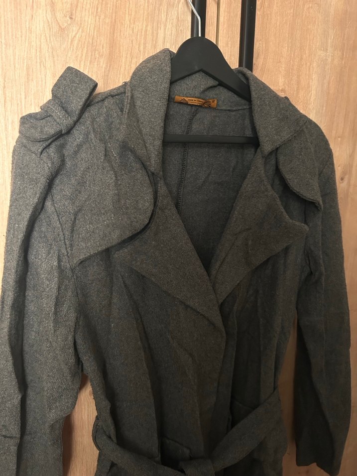 Gri Uzun Keten Kabanı - Görsel 2