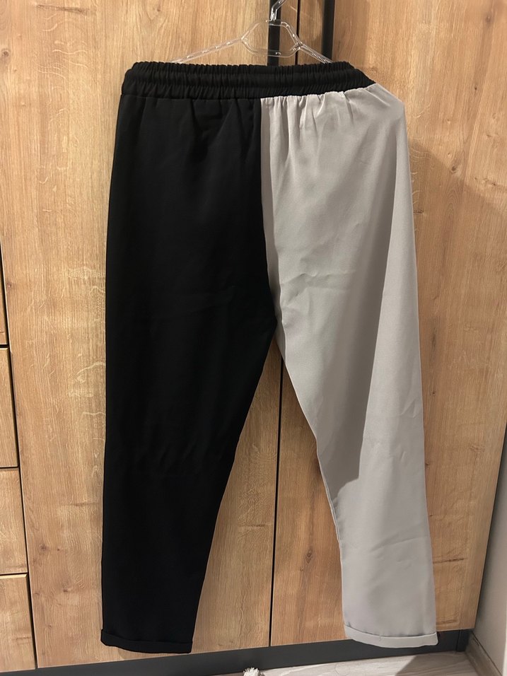 Gri-Siyah Kemerli Rahat Kesim Kadın Pantolon - Görsel 3