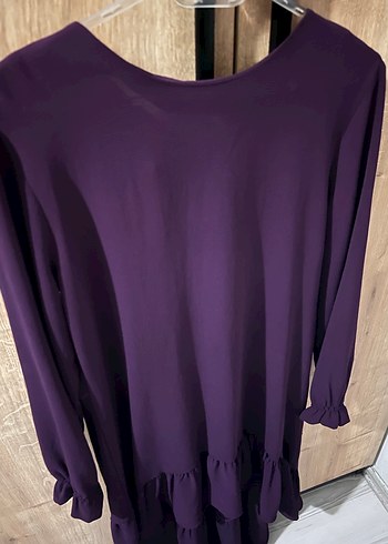 Kadın Mor Uzun Kollu Fırfırlı Tunik - Görsel 2