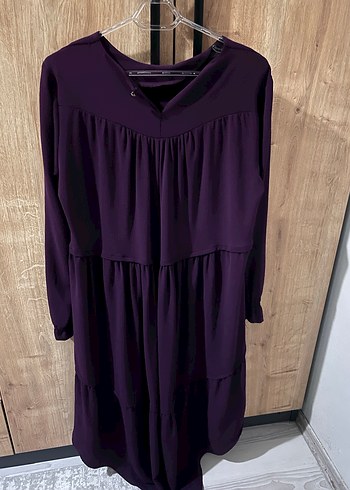 Kadın Mor Uzun Kollu Fırfırlı Tunik - Görsel 3