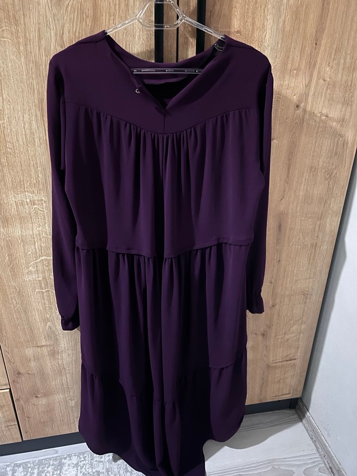 Kadın Mor Uzun Kollu Fırfırlı Tunik - Görsel 3