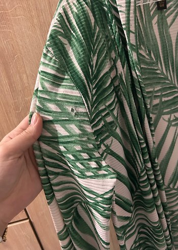 Uzun Kollu Yeşil Bohem Kadın Kimono - Görsel 4