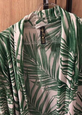 Uzun Kollu Yeşil Bohem Kadın Kimono - Görsel 2