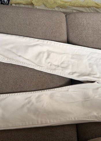 Bej Kemerli Çocuk Keten Pantolon - Görsel 2