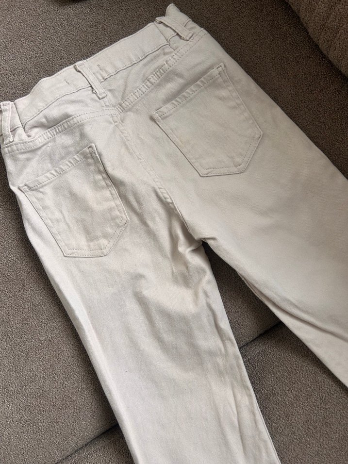 Bej Kemerli Çocuk Keten Pantolon - Görsel 5