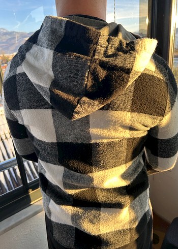 Düğmeli Gri Ekose Erkek Polar Gömlek - Görsel 3