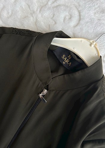 Drapeli Siyah Uzun Kadın Ferace - Görsel 5