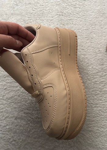 Bej Platform Taban Kadın Spor Ayakkabı - Görsel 3