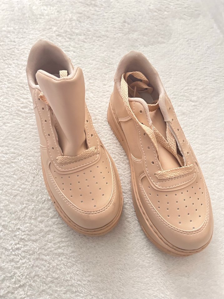 Bej Platform Taban Kadın Spor Ayakkabı - Görsel 2