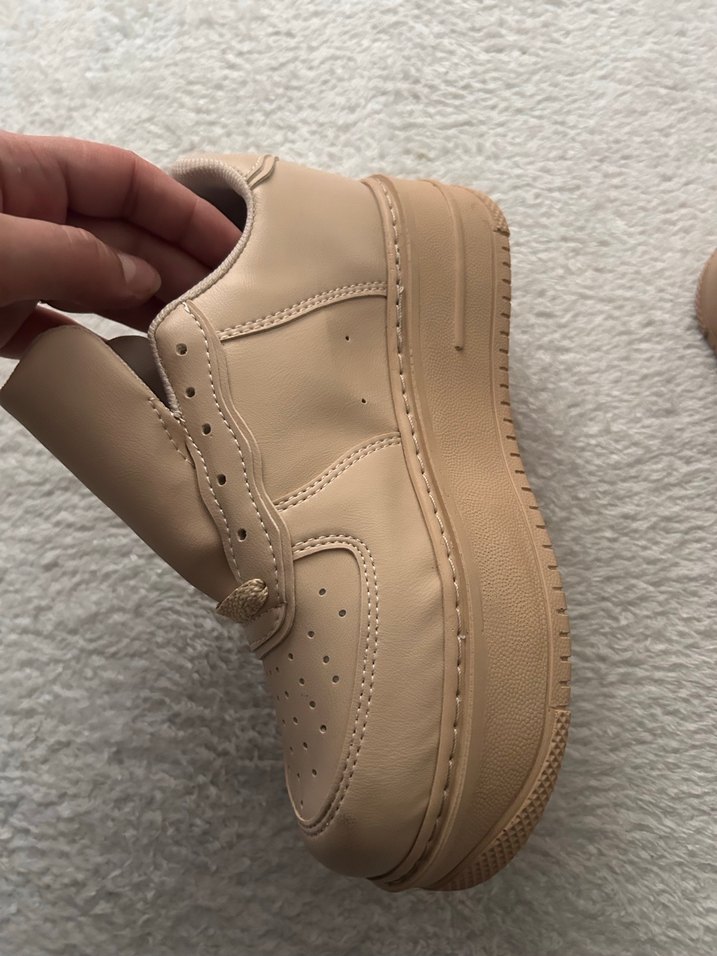 Bej Platform Taban Kadın Spor Ayakkabı - Görsel 3