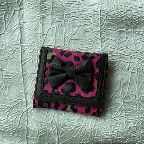 Claire's leopar desenli pembe cüzdan