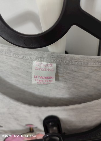 Kız Çocuk Gri Baskılı Pamuklu Pijama Takımı - Görsel 4