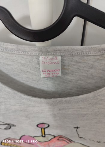 Kız Çocuk Gri Baskılı Pamuklu Pijama Takımı - Görsel 3