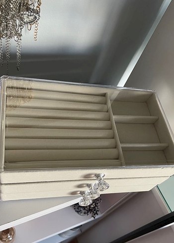 3 Çekmeceli Bej Renk Takı Kutusu - Görsel 4