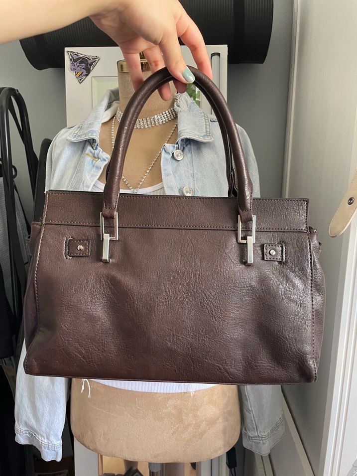 Bershka Kahverengi Deri Tokalı Kadın Çanta - Görsel 2