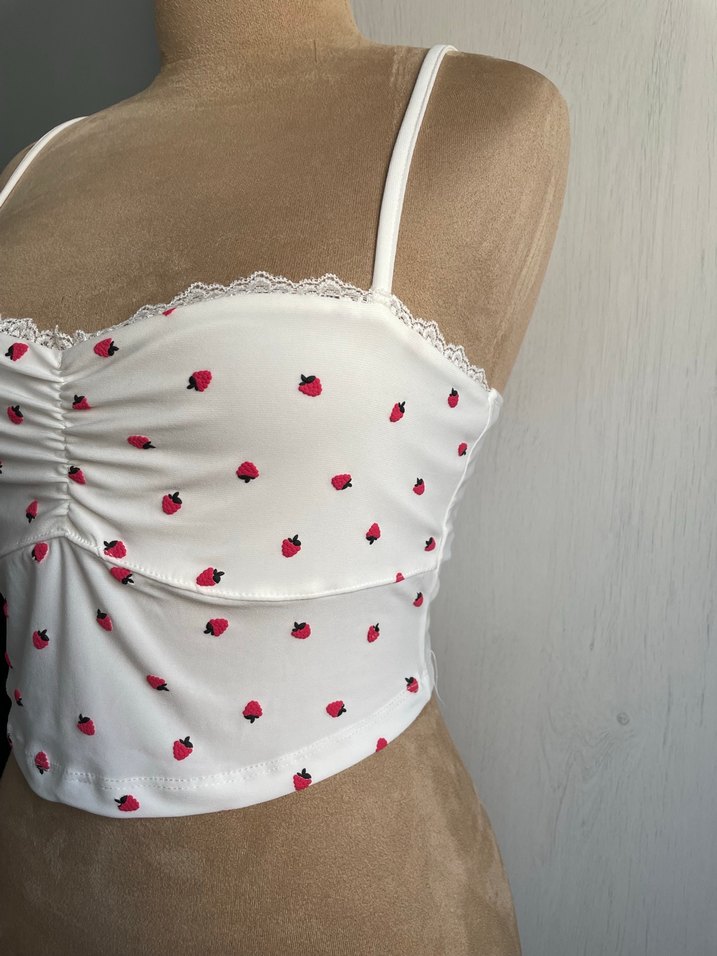 Dantel Detaylı Beyaz Straplez Büstiyer - Görsel 4