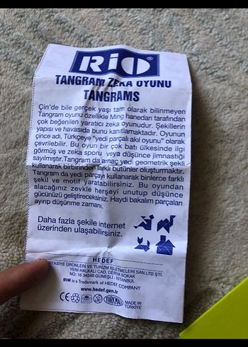 Beden Renk RİO Renkli Tangram Zeka Oyunu