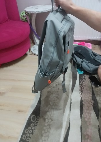  Beden Gri Kadın Sırt Çantası Tokalı