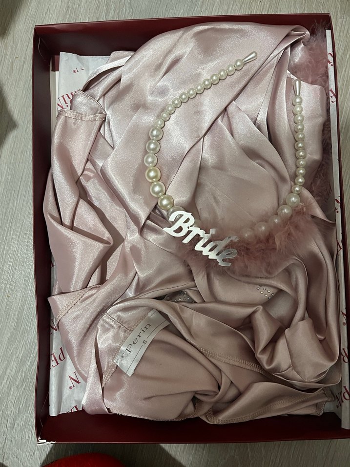 Bride yazılı gelin sabahlığı - Görsel 3